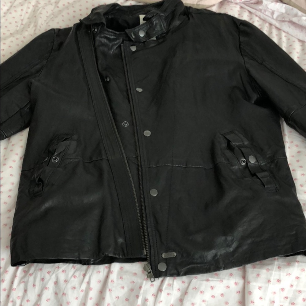 EUC Diesel men’s leather moto jacket
